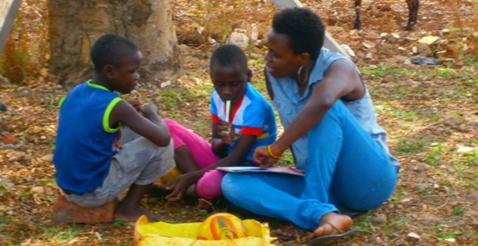 Helen Nyinakiiza (right), aside from being a digital security trainer, also works in an education project for orphans in Iganga district in Eastern Uganda